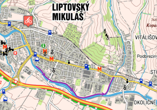The cyclopath in the town Liptovský Mikuláš